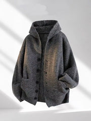 American-style autumn/winter streetwear unisex trendy hooded knit sweaters for couples with loose-fit retro Harajuku casual tops