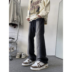 Threebooy Luxury Man Jeans Wide Pants Straight Trousers American Vintage Streetwear Baggy New Men's Clothing