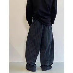 Threebooy Men Trendy American Vintage Striped Oversized Streetwear Baggy Pants Y2K Harajuku Hip Hop Casual Wide Leg Trousers Pantalones