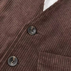 Threebooy Men’s Corduroy Hunting Vest Outdoor Workwear Waistcoat Lightweight Cargo Safari Fishing Vests Shooting Travel Vest With Pockets