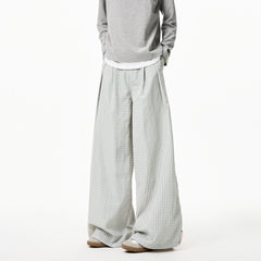 Threebooy Summer Loose Wide Leg Striped Trousers Unisex High Street Fashion Trendy Casual Wear Oversize Streetwear Long Pants Lightweight