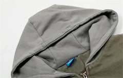 Threebooy Vintage Splicing Hooded Jackets Mens Streetwear Punk Y2k Canvas Cargo Coats Harajuku Loose Casual Hip Hop Washed Jackets Male