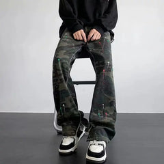 Threebooy Y2K Fashion Camouflage Baggy Tracksuit Cargo Pants For Men Clothing Zipper Design Women Casual Long Trousers Pantalon Homme