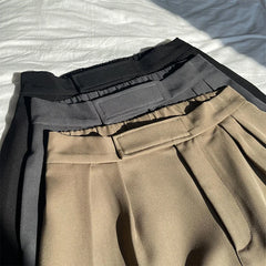 Threebooy Men's Solid Color Loose Casual Pants Black/khaki/grey Color Suit Pants Fashion Streetwear Cotton Formal Trousers S-2XL