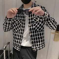 Threebooy New Style Men Spring High Quality Plaid Casual Jackets/Male Slim Fit Fashion Autumn Lapel Plaid Coat S-3XL