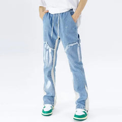 Threebooy Y2K Fashion Washed Blue Baggy Flared Jeans Pants For Men Clothing Straight Hip Hop Women Denim Trousers Ropa Hombre