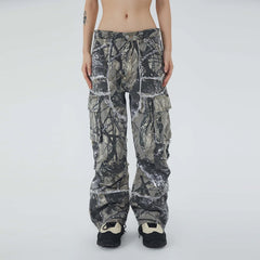 Threebooy Overalls Camouflage Y2K Fashion Baggy Flare Jeans Cargo Pants Men Clothing Straight Women Wide Leg Long Trousers Pantalones