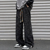 Threebooy Tie-dye Casual for Men's American High Street Trendy Brand Straight Wide-leg Versatile Sports Pants