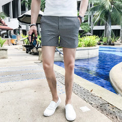 Threebooy Summer Casual Plaid Men's Shorts Mens Beach Shorts Cotton Slim Fit Male Shorts Homm Brand Clothing Short Masculino S-3XL