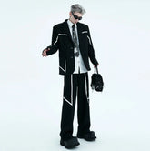 Threebooy Men's Irregular Stripe 2-Piece Set