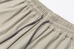 Threebooy Large Size Casual Shorts Men Streetwear Harajuku Reflective Stripe Knee Length Pants Japan Style Outdoor Quick Drying Short Male