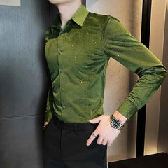 Threebooy Winter New Men's Solid Color Long-Sleeve Shirt American Retro Fashion Trendy High Street Casual Loose Niche Men's Tops