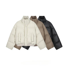 Threebooy American style cotton fashion stand up collar thick cotton jacket men's winter loose fitting bread jacket cotton coat