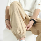 Threebooy Men Trendy Simple Streetwear Y2K Pockets Thin Harem Pants Summer Casual Solid Loose Comfortable Breathable Sweatpants Pantalones
