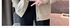 Threebooy Men Cardigan Fashion Luxury Knitted Sweater Coats Trendy Japanese Retro V Neck Long Sleeve Jacket Casual Stylish Knitwear M-3XL