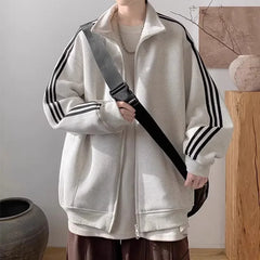 Threebooy Men's Vintage Black Blazer Cardigan Jacket American Style Casual Trendy Brand Fall Winter2024 New Loose Fit Regular Length