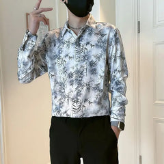 Threebooy New Handsome Shirt for Men's Long-sleeved Autumn Men's Fashion Brand