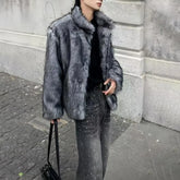Threebooy Mens Fashion Y2k Imitation Fox Fur Jacket Autumn And Winter Short Thick Versatile Trend Street Handsome High Quality Coat Men