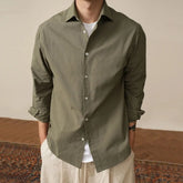 Threebooy Men's Casual Linen Shirt Long Sleeve Loose Fit Wrinkle Free Spring Autumn Breathable Cotton Linen Tops Streetwear