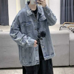 Threebooy Spring Jackets Men's Spring and Autumn Men's Clothing Coat Harajuku Streetwear Trendyol Fashion Coats cowboy Coat
