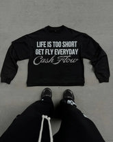 Threebooy Round Neck Y2k Pullover Retro Gothic Hip Hop Letter Pattern Hot Diamond Double Layer Long Sleeved T Shirts Sweatshirt Streetwear