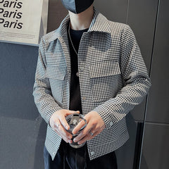 Threebooy Men Spring High Quality Casual Jackets/Male Slim Fit Fashion Business Plaid Coats Plus Size S-3XL