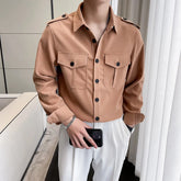 Threebooy Korean Style Men Spring High Quality Casual Long-sleeved Shirts/Male Slim Fit Fashion Lapel Shirt S-2XL Men Clothing