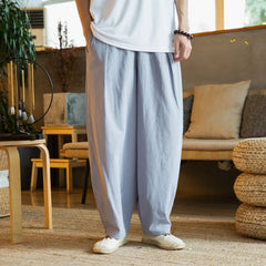 Threebooy Men's Spring and Summer Korean Style Trendy Versatile Loose Casual Lantern Wide-leg Harem Pants