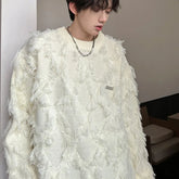 Streetwear Sweater Men Stylish New Retro Hole Fringed Sweater Loose Versatile Knitwear Pullovers Long Sleeve Jumpers Clothing