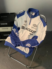 Threebooy Vintage Street Letter Print Shirt American Stitching Stand Collar Tshirt Men Women Long Sleeve Hip-hop Sports Top