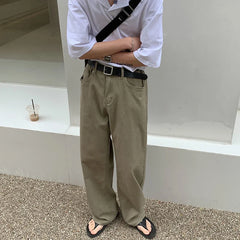 Threebooy Men's High Quality Fashion Trend Casual Pants Loose Vintage 4 Colorstraight Pants Male Super Nice Trousers Plus Size S-XL