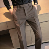 Threebooy Men Suit Pants High Quality Men Solid Color Slim Fit Dress Pants Slim Fit Office Business Men Trousers Plus Size 28-36