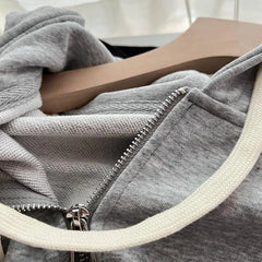 Threebooy Hooded Vest Jacket American Casual Sports Vest Men Women Korean Streetwear 2025 Trendy Loose Sleeveless Zipper Cardigan