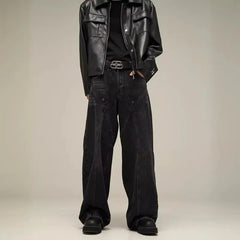 Threebooy Casual 90s Streetwear Autumn and Winter American Niche Loose Pants Men's High-end plus Size Jeans