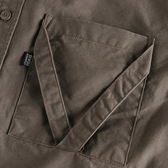 Threebooy Cargo Men Long Sleeve Shirt Pure Cotton Design Pocket Washable Old Vintage Workwear Tops Male Fashion Casual Thin Shirts Jackets