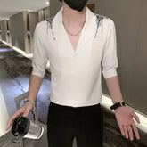 Threebooy New Men's Summer Trendy Brand High-end Slim Fit