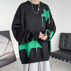 Threebooy Men's Winter Sweater Knitwear Pullover Knit Harajuku Printed Sweaters Male Clothes Luxury Clothing Korean Popular Clothes New