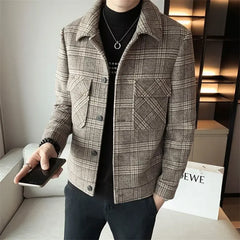 Threebooy Male Coats Slim Fit High Quality Men's Wool & Blends Jackets Vintage Joker Harajuku Casual Luxury Designer Cheap Clothes Offer