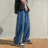 Threebooy Green Baggy Jeans Men Fashion Casual Wide Leg Jeans Men Streetwear Loose Hip Hop Straight Denim Pants Mens Jean Trousers M-2XL
