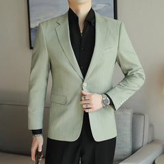 Threebooy New Men's Fashion Leisure Suit for Commute, Street, and Travel with Slim-Fit Single-Breasted Jacket in S-5XL Sizes