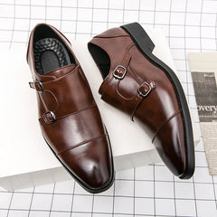 Threebooy Versatile Men's Casual Shoes Office Business Shoes Pointed Low Heel Men's Formal Shoes Big Size:38-48