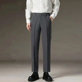 Threebooy Men's Nine-point Trousers Autumn Winter Plus Velvet Drape Slim Feet Business Anti-wrinkle No Ironing Casual Suit Trousers