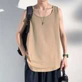 Threebooy Summer Men Solid Vest Tank Top Sleeveless T Shirts O-neck Undershirts Breathable Sport Bodybuilding Fitness Muscle Clothes
