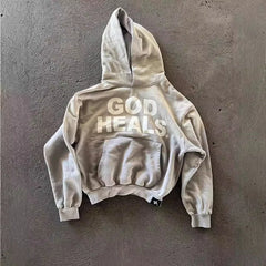 Threebooy American Retro Y2k Autumn and Winter Oversized Hoodie Long Sleeve Lettered Hooded Sweatshirt Sweatshirts Loose and Casual Gothic
