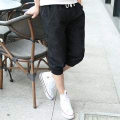 Threebooy Pure Cotton Thin Men's Cropped Pants Men's Casual Pants Mid-pants 7-point Pants Harem Pants Sports Pants Men