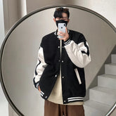 Threebooy Baseball Jacket For Men Trend Hip Hop Streetwear Large Size 5XL Loose Patchwork Jacket Coat College Style Bomber Jckets
