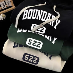 Threebooy New Retro Casual High Street Hoodies For Men Autumn Letter Print Pullover Hooded Sweatshirts Oversized Y2K Hoody Clothing