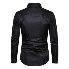 Threebooy Mens Punk Rivet Gothic Style Long Sleeve Shirt 2024 New Genderless Fashion Youth Individuality Retro Solid Color Shirt Unisex