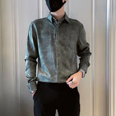 Threebooy New Handsome Shirt for Men's Long-sleeved Autumn Men's Fashion Brand