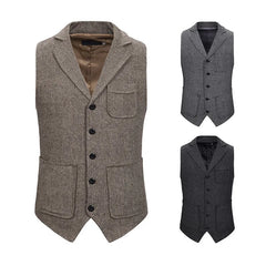 Threebooy Fashionable Men's Checkered Single-Button Vest Hot Sale Of The Season New Style Casual Business Polyester Fiber Vest for Yout...
